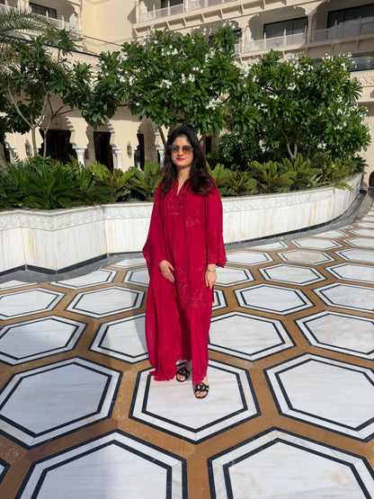 Pink cutwork suit