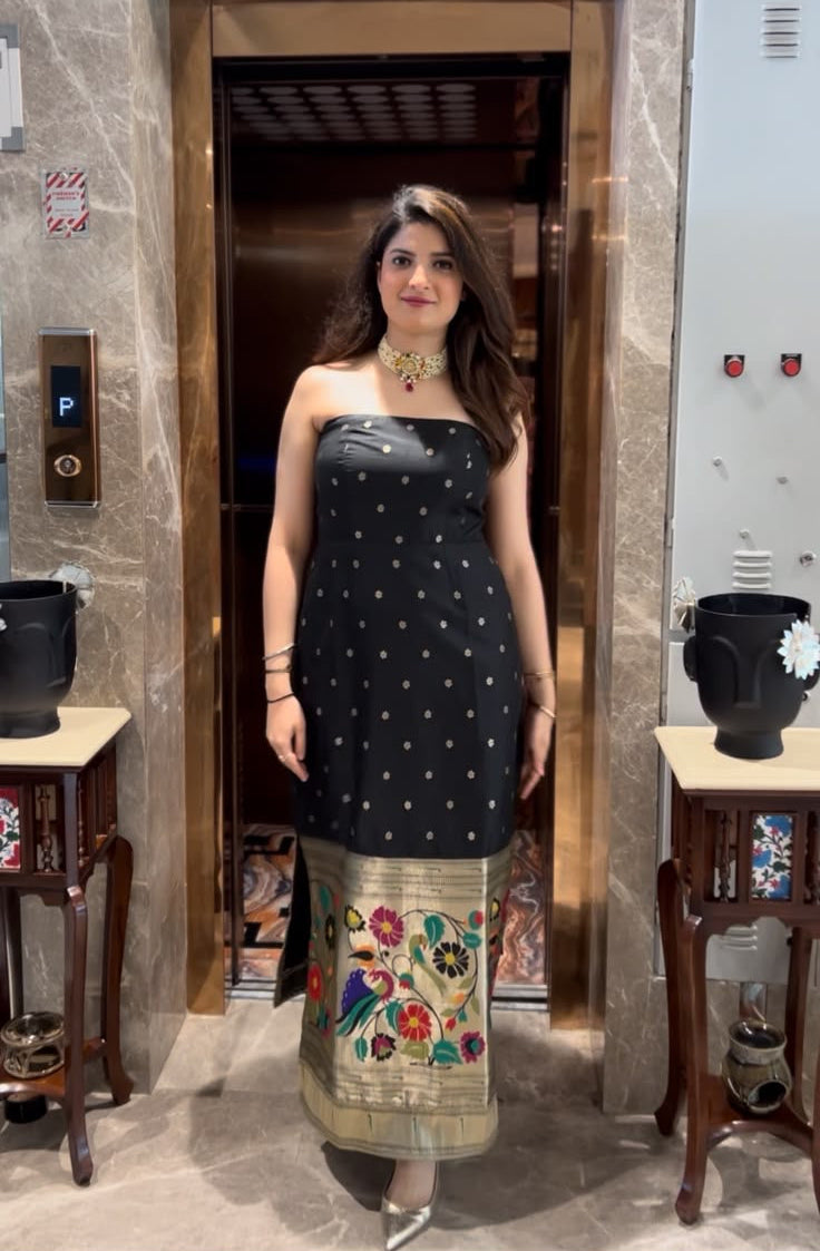 Black off shoulder long dress