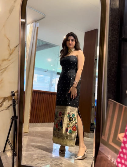 Black off shoulder long dress