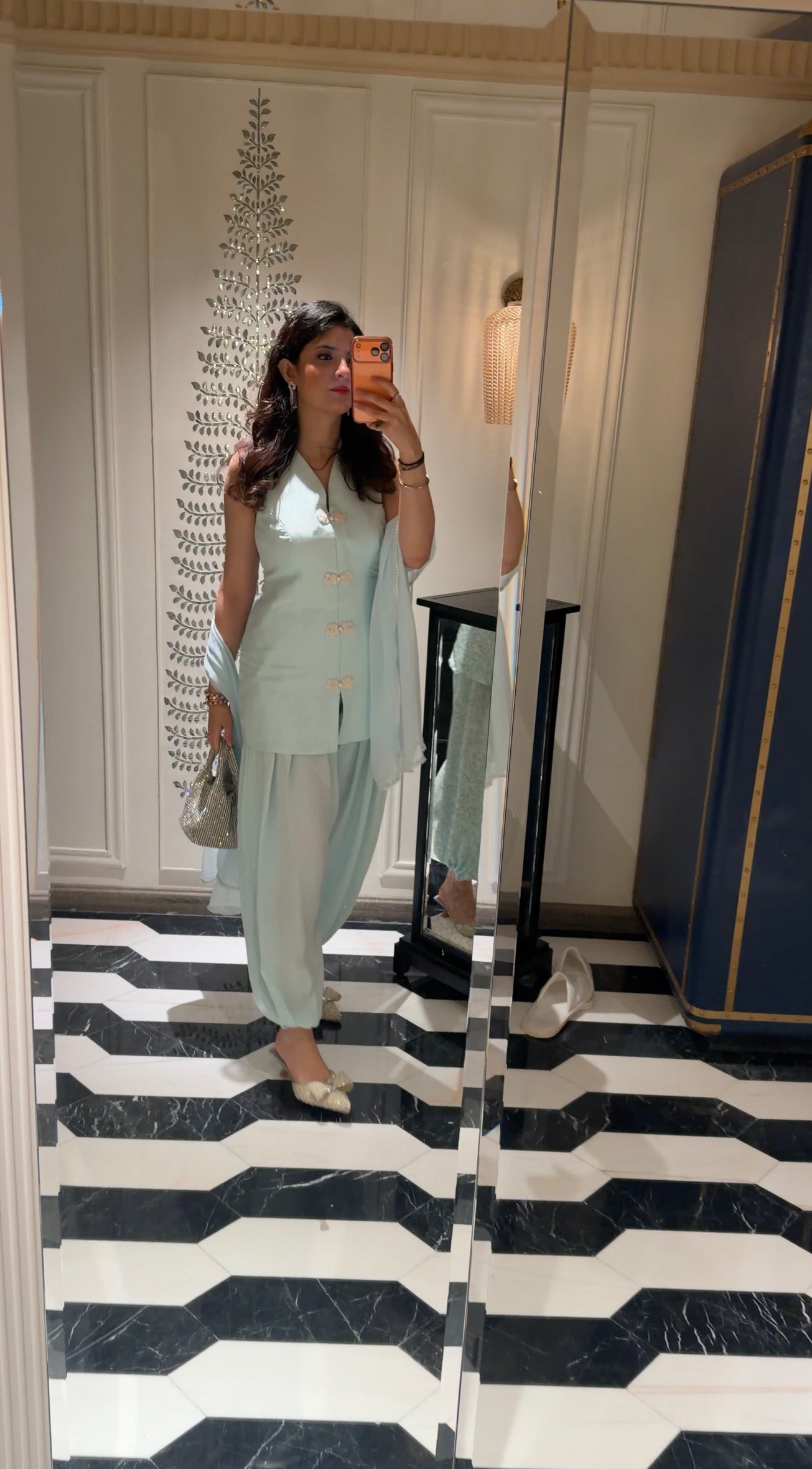 Baby blue balloon pant set