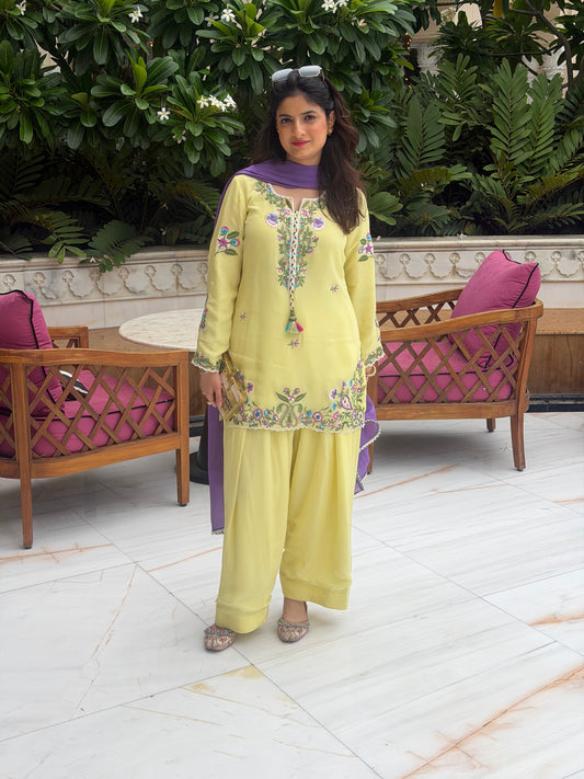 Butter yellow farsi suit set