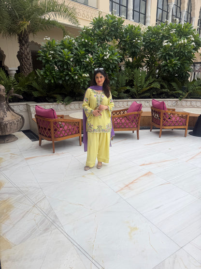 Butter yellow farsi suit set