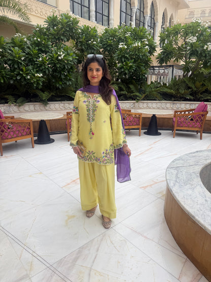 Butter yellow farsi suit set