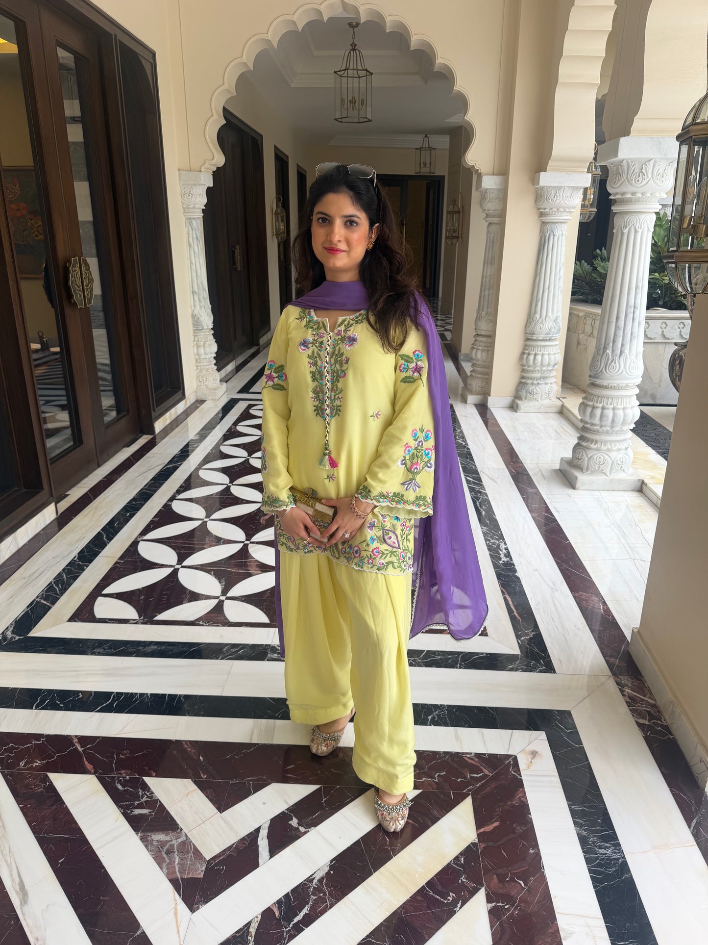 Butter yellow farsi suit set