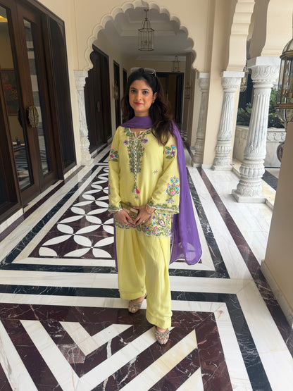 Butter yellow farsi suit set